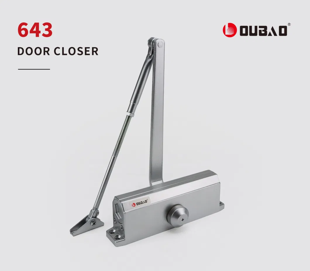 CE&UL Adjustable Aluminum Hydraulic Automatic Fireproof Commercial Fireproof Listed Door Closer for 40-65kg Door (643)